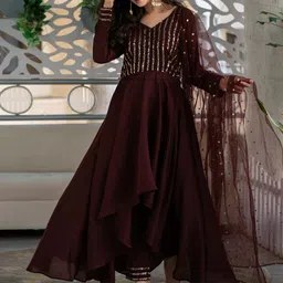 Label Shaurya Sanadhya Sequinned Kurta with Trousers & With Dupatta image 2