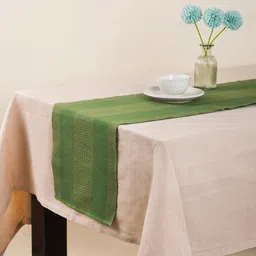 Fabindia Green Woven Cotton Table Runner-16
