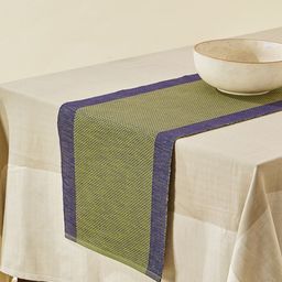 Fabindia Green Woven Design Cotton Table Runner-4