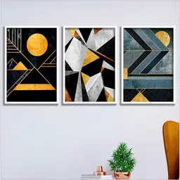 SAF Set Of 3 Modern Art Digital Reprint Wall Art with Frame image 1