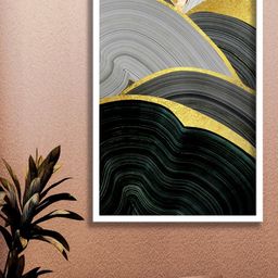 SAF Grey & Black Modern Art Digital Reprint Painting Wall Art-57