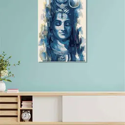 RANGOLI Blue Lord Shiva Canvas Painting Wall Art-13