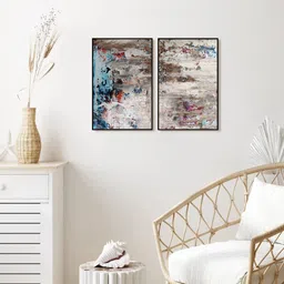 999Store Set Of 2 Brown Abstract Painting Wall Art-23