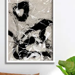SAF Black & Grey Printed Abstract Wall Art-image-82