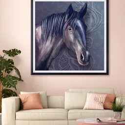 999Store Grey & Brown Horse Printed Canvas Wall Art-image-66