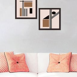 WENS Set Of 2 Brown Scandinavian Wall Art-34