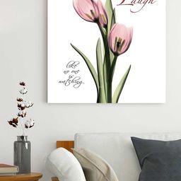 Art Street Pink Floral Painted Wall Art-41