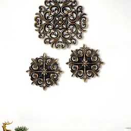 Home Centre Gold-Toned Set of 3 Decorative Wall Hangings-25