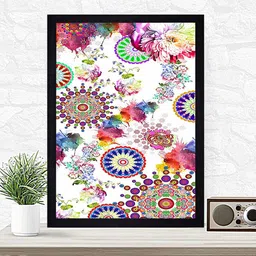Gallery99 Multicolored Holi Coloured Texture Paper Framed Wall Art-43