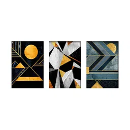 SAF Set Of 3 Modern Art Digital Reprint Wall Art with Frame image 2
