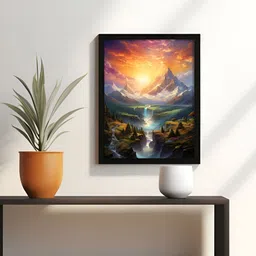 RANDOM Grey & Orange Abstract Wall Art image 3