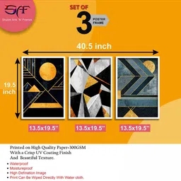 SAF Set Of 3 Modern Art Digital Reprint Wall Art with Frame image 3