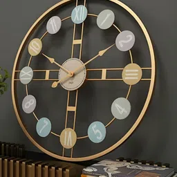 Writings On The Wall Gold Toned Contemporary Wall Clock-image-51