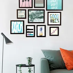 Art Street Set Of 10 Solid Black Photo Frames-10