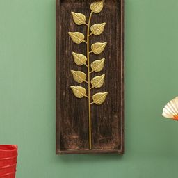 vedas Metallic-Toned Textured Titan Leaf Wall Decor-9