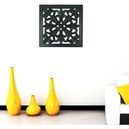 VAS collection home Black Self Designed Square Shaped Wooden Wall Decor Plate-image-84