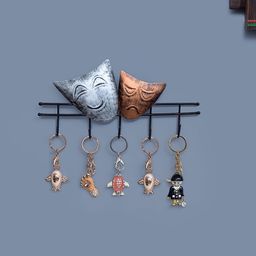 Golden Peacock Copper-Toned & Black 5 Pcs Hook Wall Hanging Key Holder-42