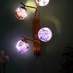 MFD HOME FURNISHING Blue 4 Pieces Printed Wall Lamp-image-47