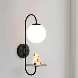 Lyse Decor Black Metal Spherical Wall Lamp-image-3