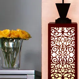 Gojeeva Red Wood Square Shaped Wall Lamp-15