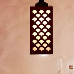 Gojeeva Red Wood Square Shaped Wall Lamp-9