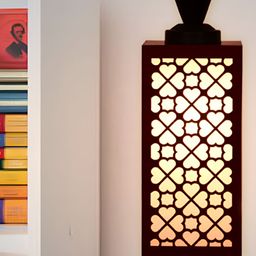 Gojeeva Red Wood Square Shaped Wall Lamp-12