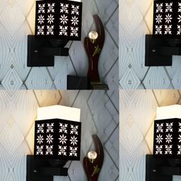 Gojeeva Black Wood Square Shaped Wall Lamp-picture-6
