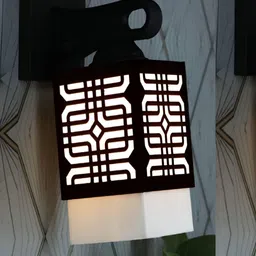 Gojeeva Black Wood Square Shaped Wall Lamp-picture-37