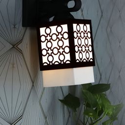Gojeeva Black Wood Square Shaped Wall Lamp-picture-33