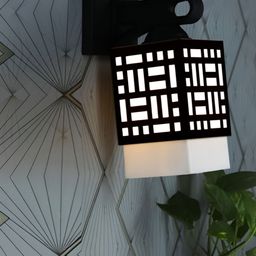 Gojeeva Black Wood Square Shaped Wall Lamp-picture-40