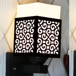 Gojeeva Black Wood Square Shaped Wall Lamp-picture-5