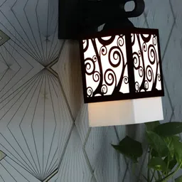 Gojeeva Black Wood Square Shaped Wall Lamp-image-21