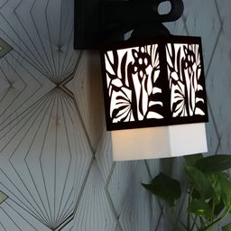Gojeeva Black Wood Square Shaped Wall Lamp-picture-31