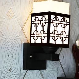Gojeeva Black Wood Square Shaped Wall Lamp-picture-26