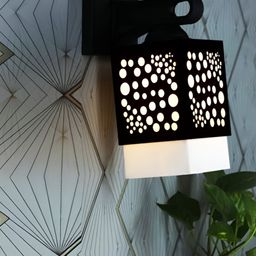 Gojeeva Black Wood Square Shaped Wall Lamp-picture-28