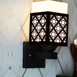 Gojeeva Black Wood Square Shaped Wall Lamp-picture-42