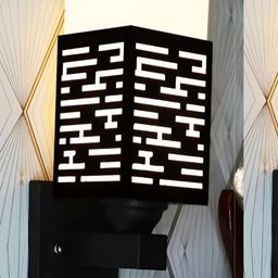 Gojeeva Black Wood Square Shaped Wall Lamp-picture-43