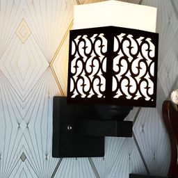Gojeeva Black Wood Square Shaped Wall Lamp-picture-17