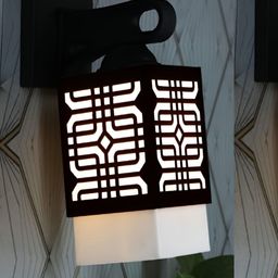 Gojeeva Black Wood Square Shaped Wall Lamp-picture-20