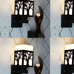 Gojeeva Black Wood Square Shaped Wall Lamp-picture-46