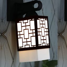 Gojeeva Black Wood Square Shaped Wall Lamp-picture-45