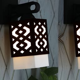 Gojeeva Black Wood Square Shaped Wall Lamp-picture-16