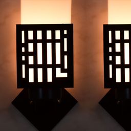 Gojeeva Black Wood Square Shaped Wall Lamp-picture-40
