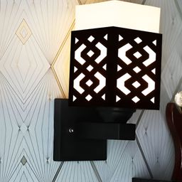 Gojeeva Black Wood Square Shaped Wall Lamp-picture-25