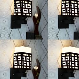 Gojeeva Black Wood Square Shaped Wall Lamp-picture-27