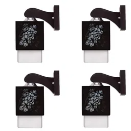 Gojeeva Black Wood Square Shaped Wall Lamp-image-86