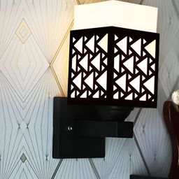 Gojeeva Black Wood Square Shaped Wall Lamp-picture-14