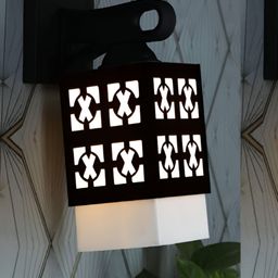 Gojeeva Black Wood Square Shaped Wall Lamp-picture-5