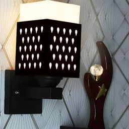 Gojeeva Black Wood Square Shaped Wall Lamp-picture-40