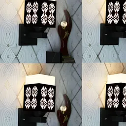 Gojeeva Black Wood Square Shaped Wall Lamp-picture-58